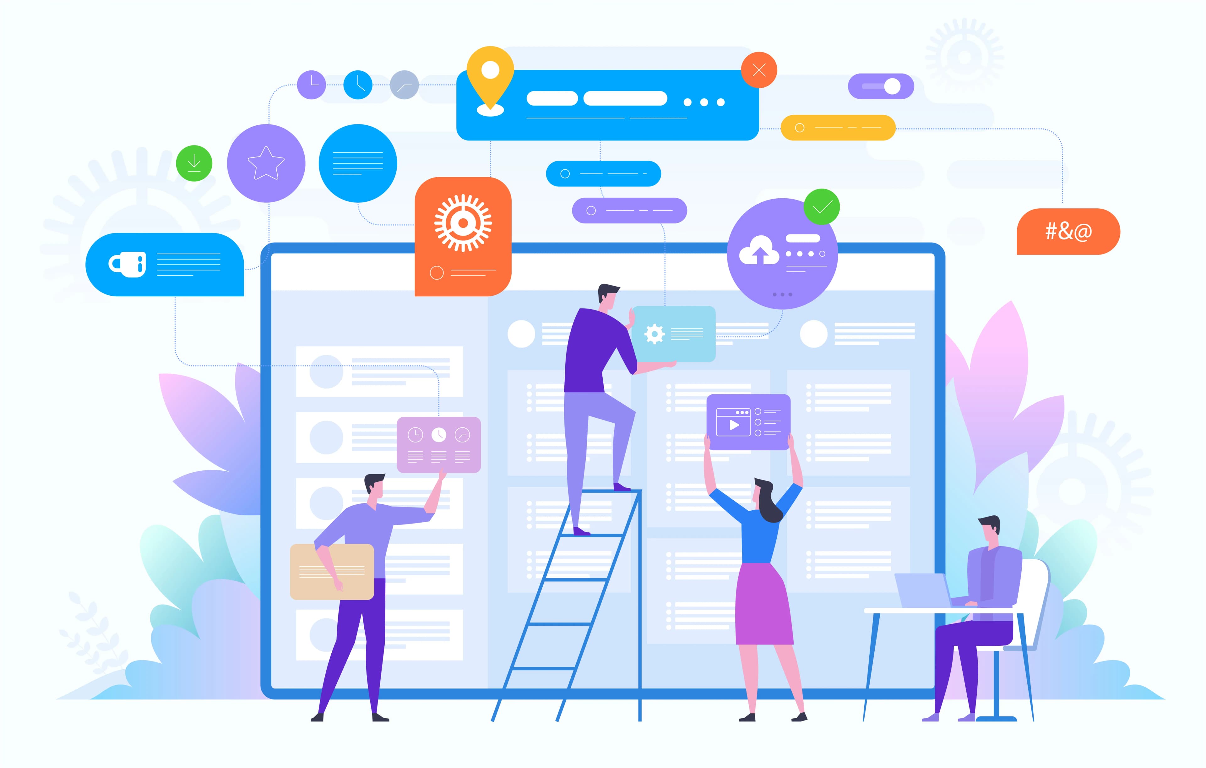 Enterprise team collaborating on software development